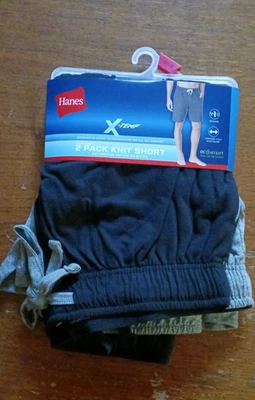 Paquete de 2 bolsillos cortos con cordón de punto Hanes X-Temp para hombre talla pequeña (28-30) Foto 1 de 4