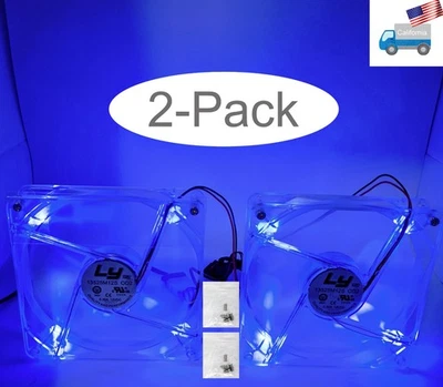 New 2-pack: HIGH POWER® 135mm/140mm 2pin Replacement PC ATX Power Supply LED Fan - Image 1 of 4