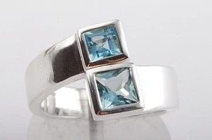 Topas Ring 925er Sterling Silber Blautopas Gr 51 Top! # - Bild 1 von 9