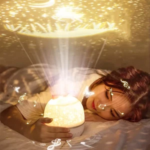 Crown Star Projector Night Light Lamp | Rotating Galaxy Ceiling Decor Kids Gift - Picture 1 of 7