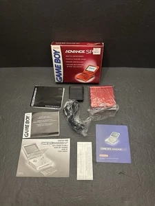 Nintendo Gameboy Advance SP (AGS-001) Flame Red CIB Complete Tested W INSERTs - Picture 1 of 16