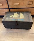 HAND MADE WOODEN CHEST DECORATED WITH SHIP (21343)