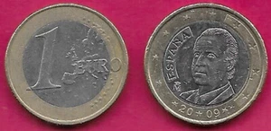 SPAIN 1 EURO 2009 XF KING JUAN CARLOS IS ENCIRCLED BY THE LETTERING "ESPAÑA"(SPA - Picture 1 of 1