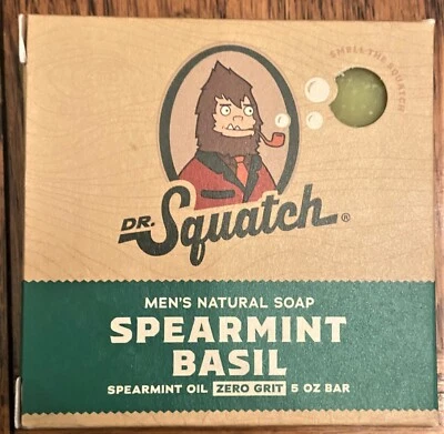 Dr Squatch Men's Natural Soap Spearmint Basil 5oz Bar Zero Grit - Image 1 of 3