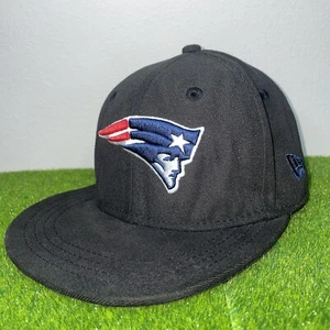 New England Patriots NFL Low Crown Logo New Era 59FIFTY Fitted Hat 6 3/8 - Black - Picture 1 of 6