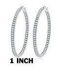 Hoop Earrings Made With Swarovski 🦢 Crystal 18k White Gold Rhodium-plat
