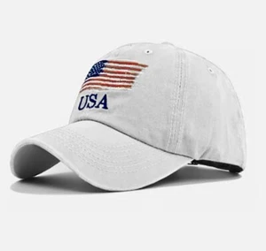New Embroidered USA American Flag Cotton Adjustable Baseball Hat Cap NEW COLORS - Picture 1 of 16