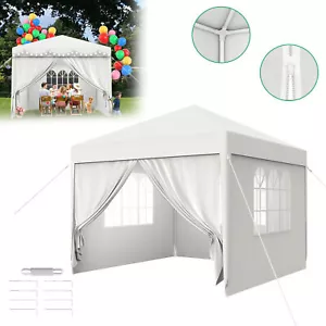 Faltpavillon Garten Pavillon Klappzelt Partyzelt 3x3m Marktstand Festzelt Weiß - Bild 1 von 13