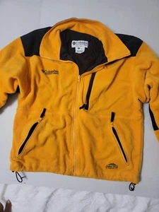 Columbia Titanium Adulto Giacca Media Pile Soft Shell Giallo Nero Vintage - Foto 1 di 19