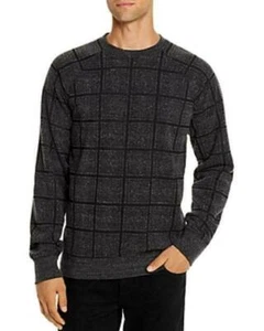 Threads 4 Thought Men's Plaid Print Sweatshirt Polyester-Cotton BLACK size S - Picture 1 of 2