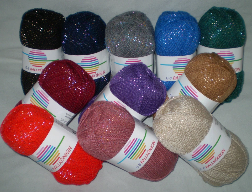 (35,8€/kg) 50 gr BALLKÖNIGIN von G-B Effektgarn mit Lurex - Bild 1 von 1