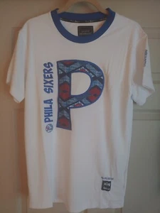Two Hype NBA LAB Philadelphia 76ers Embroidered Logo Tee Men’s Size XS to M NWT - Picture 1 of 6