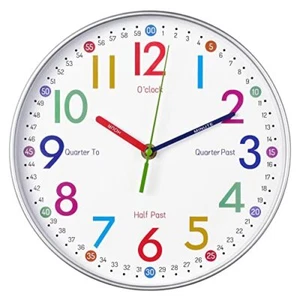 Telling Time Teaching Clock - Learning Clock for Kids - Kids Wall Clocks for - Picture 1 of 9