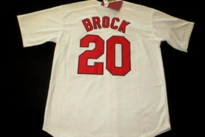 NEW ****LOU BROCK *****ST LOUIS CARDINALS WHITE HOME MITCHELL & NESS JERSEY 44L - Picture 1 of 6