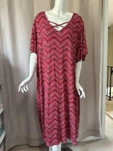 Catherines women Print short Sleeve Dress size 3X 26/28W Excellent - Picture 1 of 5