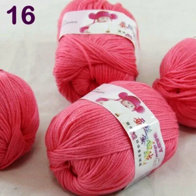Sale 4 Skeinsx50g Cashmere Silk Wool Children Hand Knit Blankets Crochet Yarn 16 - Image 1 of 4