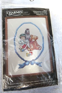 NEW! Charmin Cross Stitch Kit #40-11 "Childhood Fantasy" by Alma Lynne 9x12 Toys - Picture 1 of 5
