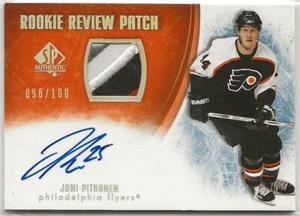 2007 2007-08 SP Authentic Rookie Review Auto Patches #RRJP Joni Pitkanen 098/100 - Picture 1 of 2