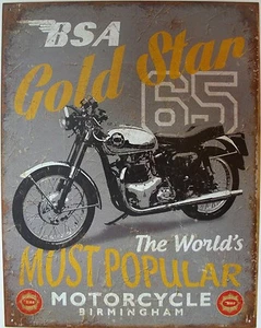 Vintage Replica Tin Metal Sign BSA GOLD STAR 65 popular motor cycle bike 2107 - Picture 1 of 1