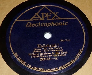Apex 26048 Willard Robison Hallelujah / At Sundown 78 RPM E- E- RARO - Imagen 1 de 2