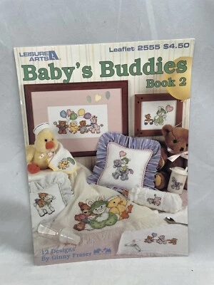 Leisure Arts Baby's Buddies Book 2 Counted Cross Stitch Booklet 2555 Bunny Duck - Image 1 of 4