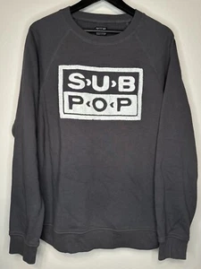 Subpop Label Crew Sweatshirt UNISEX HERREN XL tolles Fuzz erhöhtes Logo Distress - Bild 1 von 9