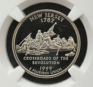 1999-S 25c CLAD NGC PF70UCAM NEW JERSEY QUARTER PROOF ULTRA CAMEO PR 70 - Picture 1 of 4