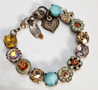 Pulsera Mariana Cristales Brillantes Glamour Colores Piedras Metal Decoraciones Belleza Regalo Foto 1 de 4