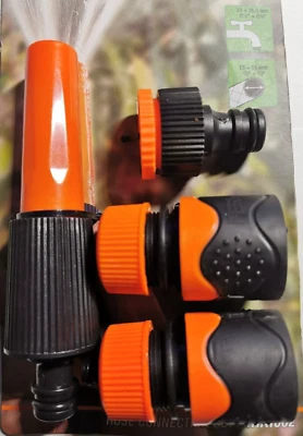 4 Teile Anschluss Set 1/2" Zoll Gartenschlauch Spritze Adapter Schlauchverbinder - Bild 1 von 2