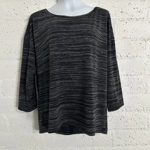 White House Black Market Womens Top XL Black 3/4 Sleeve Stretch Rayon Blend X8 - Picture 1 of 5