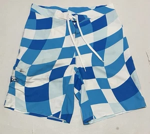 Rip Curl Usa Abstract Boardshorts Size 34 X 10.5 Blue Side Pocket Drawstring - Picture 1 of 8