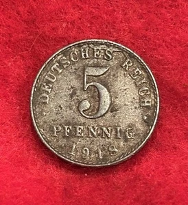1918 AA Germany 5 Pfennig German Empire World Coin KM# 19 - Picture 1 of 2