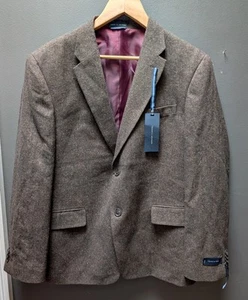 Tommy Hilfiger Brown Tweed Soft Shoulder Wool Blend Blazer Sport Coat 40S - NWT - Picture 1 of 22