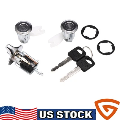 Juego de cilindros de cerradura de puerta para Ford 92-95 F150/250/350 2 llaves encendido F3UZ1522050D Foto 1 de 4