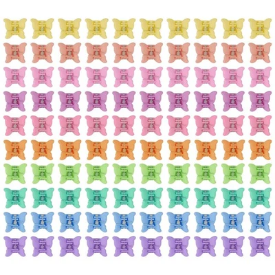 Mini pinzas para el pelo de mariposa 100 piezas para niñas, niños pequeños, niños, colores brillantes Foto 1 de 4