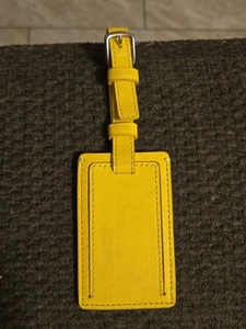 COACH LEATHER YELLOW ID LUGGAGE HANG TAG - Picture 1 of 8