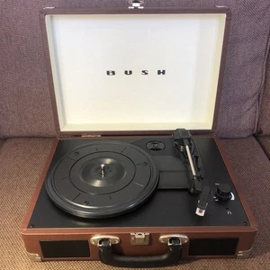 Bush KTS-601 Classic Bluetooth LP Plattenspieler braun ohne Stromkabel funktioniert gut - Bild 1 von 8