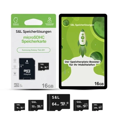 micro SD Speicherkarte Memory für Samsung Galaxy Tab A9+ 16 32 64 128 256 GB - Bild 1 von 4