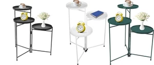 3 Tier Metal Display Stand Multi Purpose Plant Rack Ornament Shelf Indoor Out - Picture 1 of 10