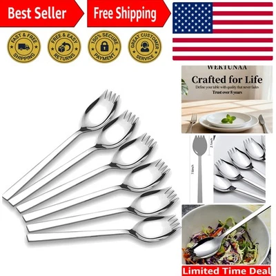 Порки из нержавеющей стали для повседневного использования упаковка 6 шт., принадлежности для обеда в школу... - Изображение 1 из 4