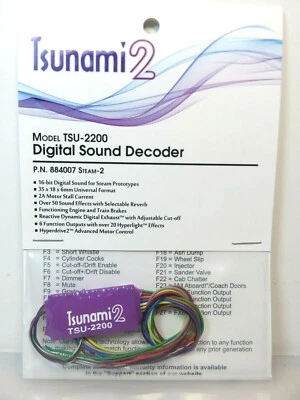 SoundTraxx 884007 TSU-2200 Tsunami 2 Sound Decoder, 2 Amp, Steam Locomotives  - Image 1 of 4