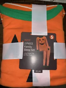 🔥 Matching Family Kid unisex Pajama set long sleeve Pumpkin Size 5 🆕 - Picture 1 of 2