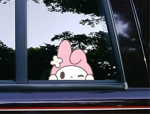 Lindas calcomanías de vinilo impermeables My Melody Peek Peeking Car de anime Sanrio - Imagen 1 de 5