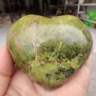 270G Natural Green Opal Palm Stone Polished Crystal Heart Madagascar