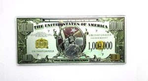 Vintage Golden Nugget  1 MILLION DOLLAR  BILL Double Sided Fridge Magnet 4oz - Picture 1 of 8