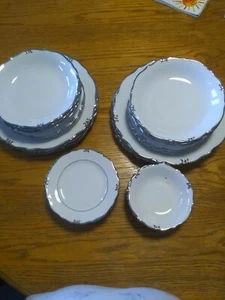 Set of 6..Bavaria Western Germany silver lined plate set - Picture 1 of 6