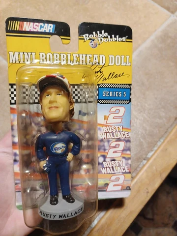 Vintage NASCAR #2 Rusty Wallace Bobble Dobbles 4" Mini Bobblehead Doll 2003 Cover