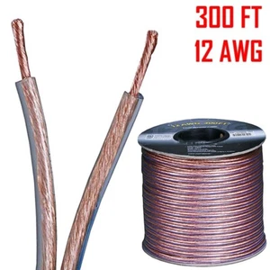 300FT 12 Gauge Speaker Wire Cable Home Audio 2-Conductor Pure Bare Copper Spool - Picture 1 of 3