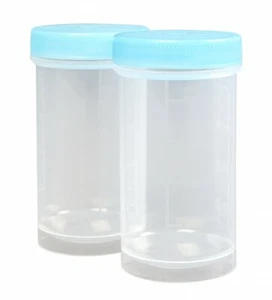 1000 x Universal Jar, Approx 100ml Clear with Lid Light Blue, Patho Jar, - Picture 1 of 1
