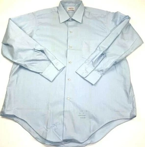 Tarleton Deluxe Mens Dress Shirt Blue Wash N Wear Long Sleeve Vintage 16 New - Picture 1 of 11